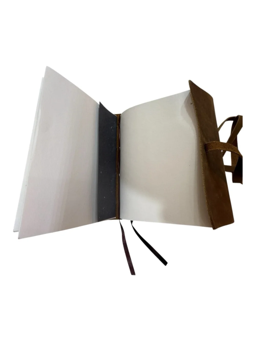 Vintage Style Leather Journal 5x7 New Wrap Tie Notebook Rustic Handmade Look